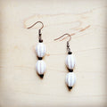 White Turquoise Melon Bead Earrings