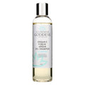 Transparent bottle of Glimmer Goddess Organic Virgin Argan Oil Shampoo.