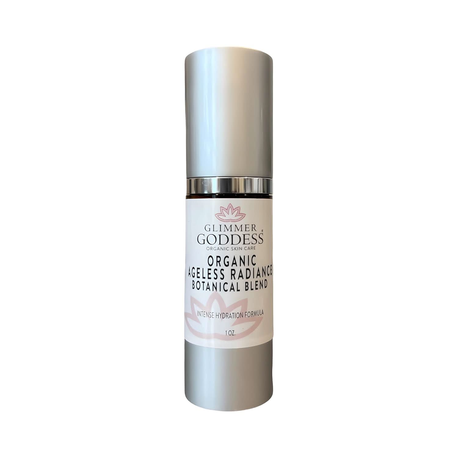 GLIMMER GODDESS Organic Ageless Radiance Skin Brightening Serum bottle