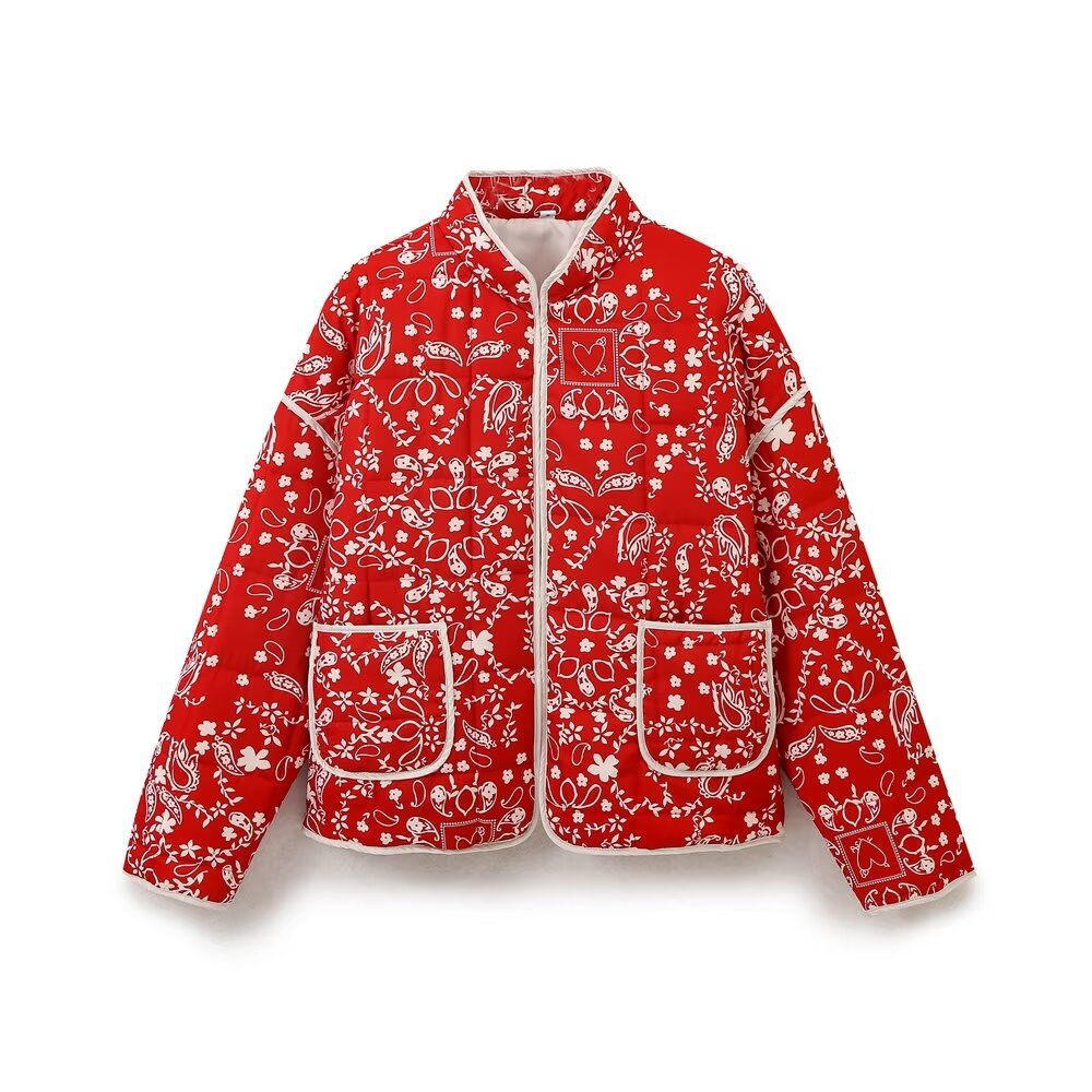 Women's Harajuku Floral Quilted Cotton Jacket - Casual & Chic Outerwear - Image 4