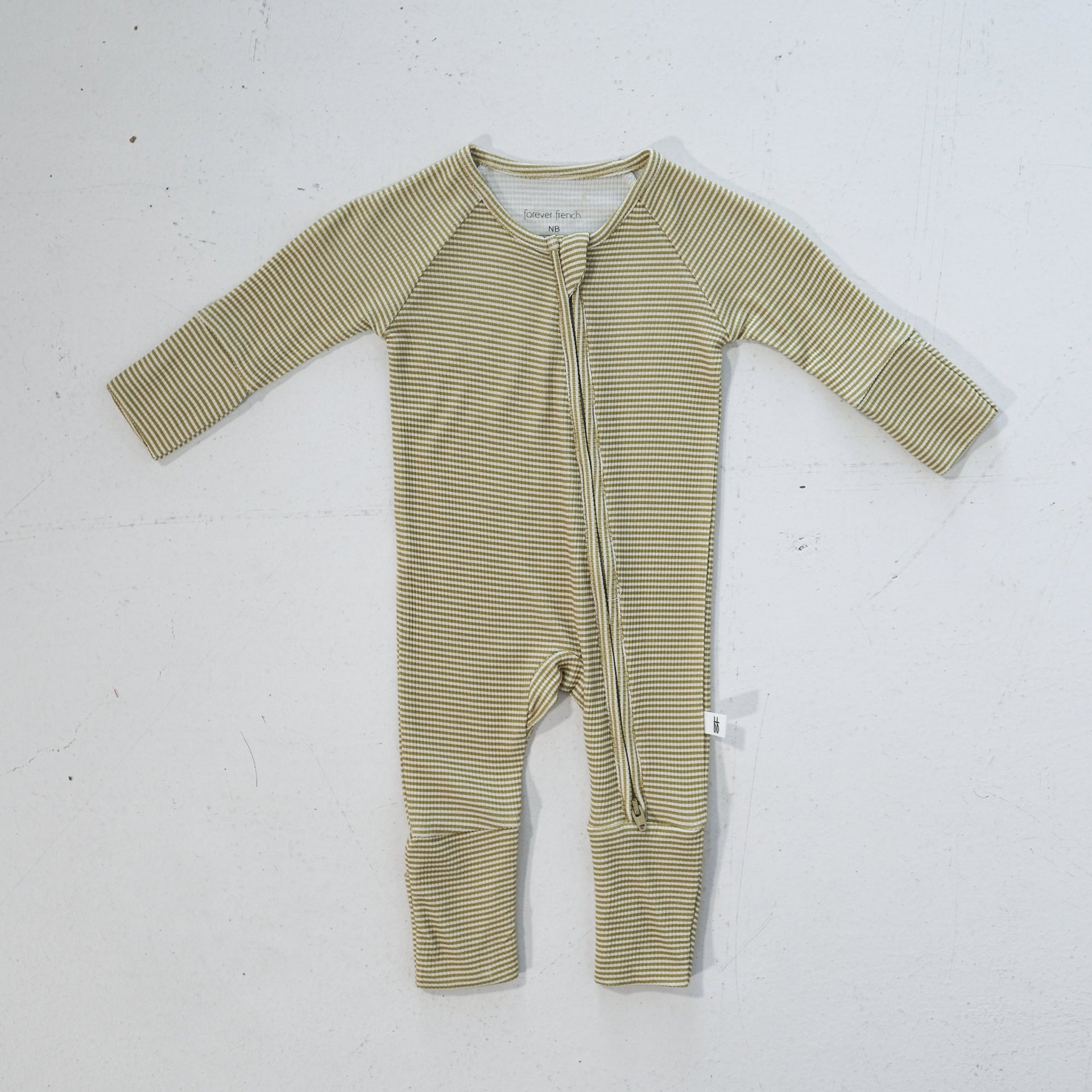 Willow Stripe Ribbed Bamboo Zip Pajamas