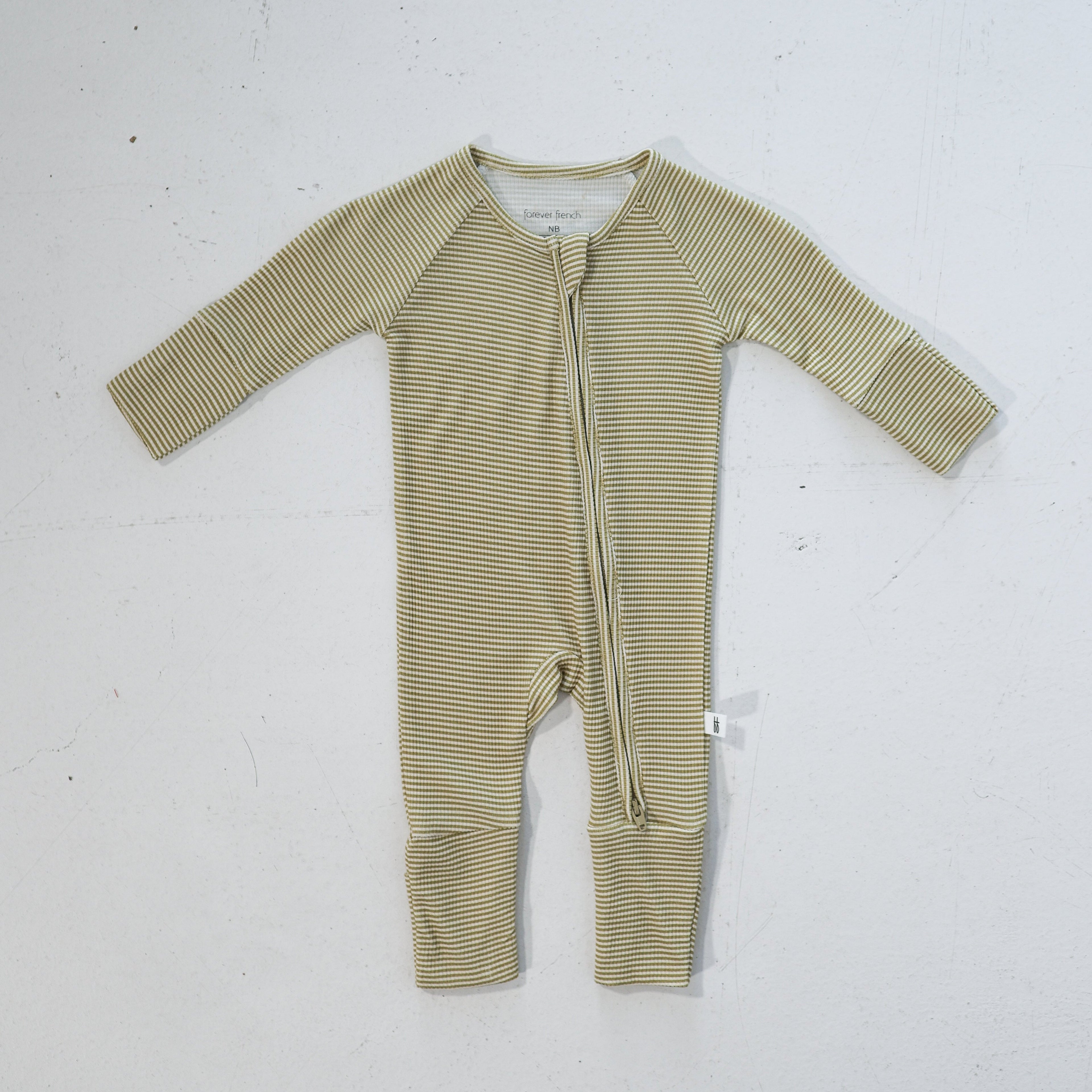 Willow Stripe Ribbed Bamboo Zip Pajamas