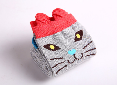 Playful Toddler Multicolor Striped Knee High Socks with Animals - Image 8