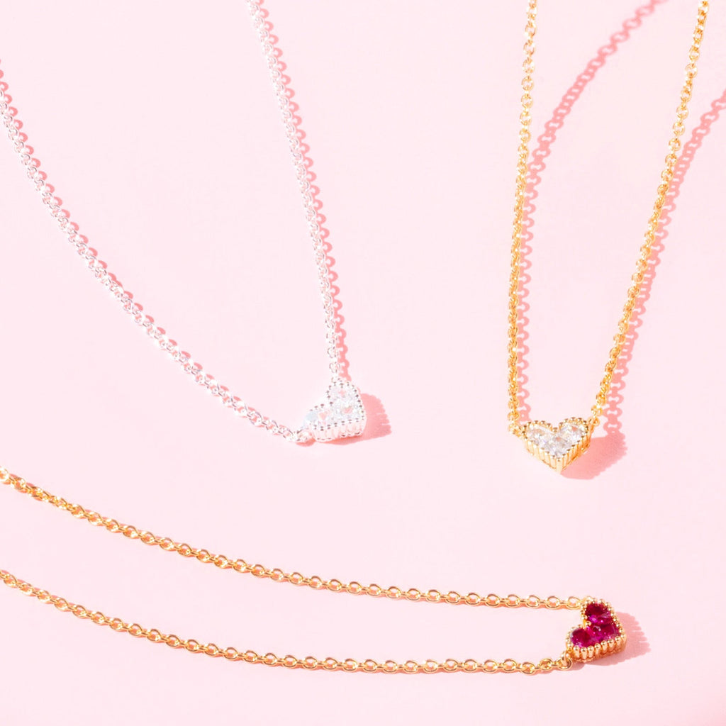 AC Heart Necklace with Gemstone