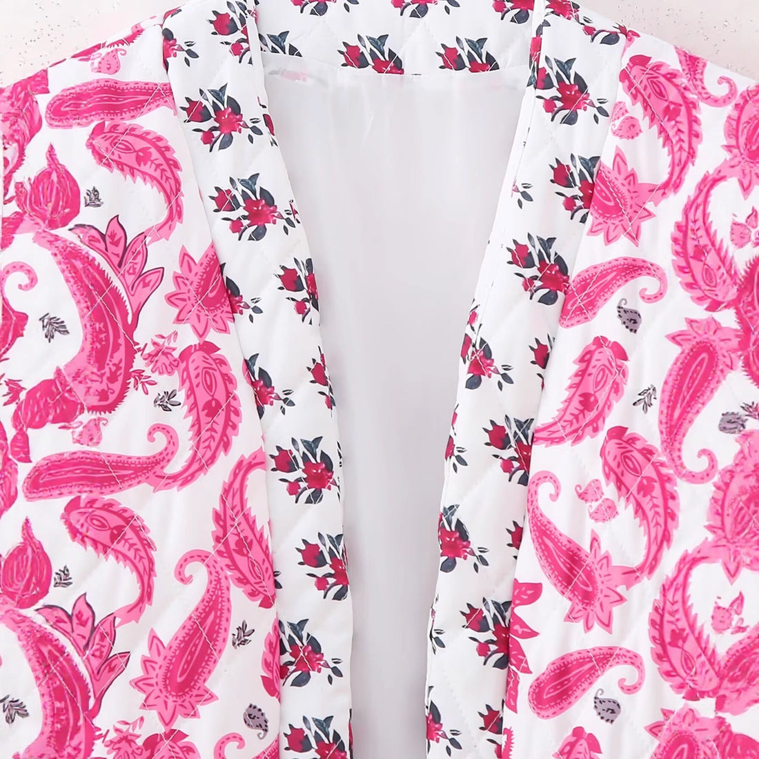Women's Quilted Paisley Vest - Vintage Harajuku Style V-Neck