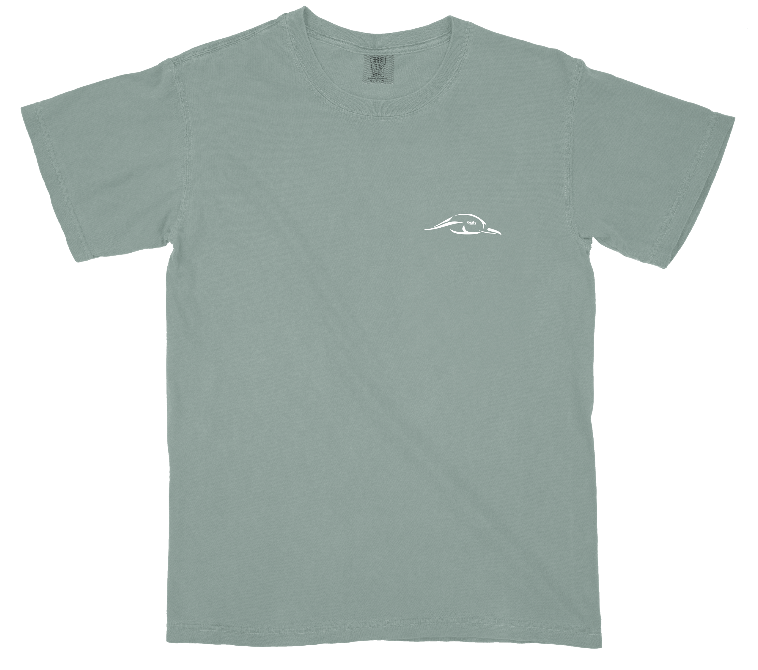 Field & Flush Graphic Tee in Sage-Green and White Cotton