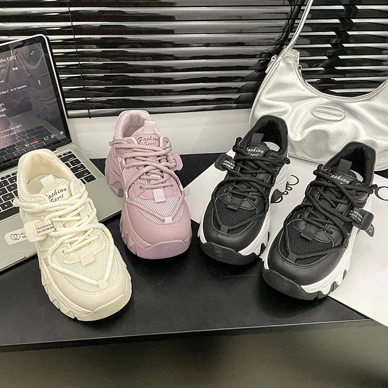 Chunky Platform Height Increasing Fashion Sneakers - Image 3