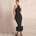Elegant Sleeveless Cascading Skirt Party Dress