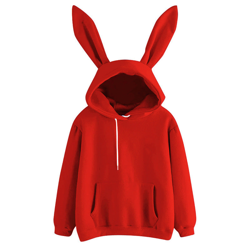 Harajuku Playful Rabbit Ear Hooded Sweatshirt for Women - Image 3