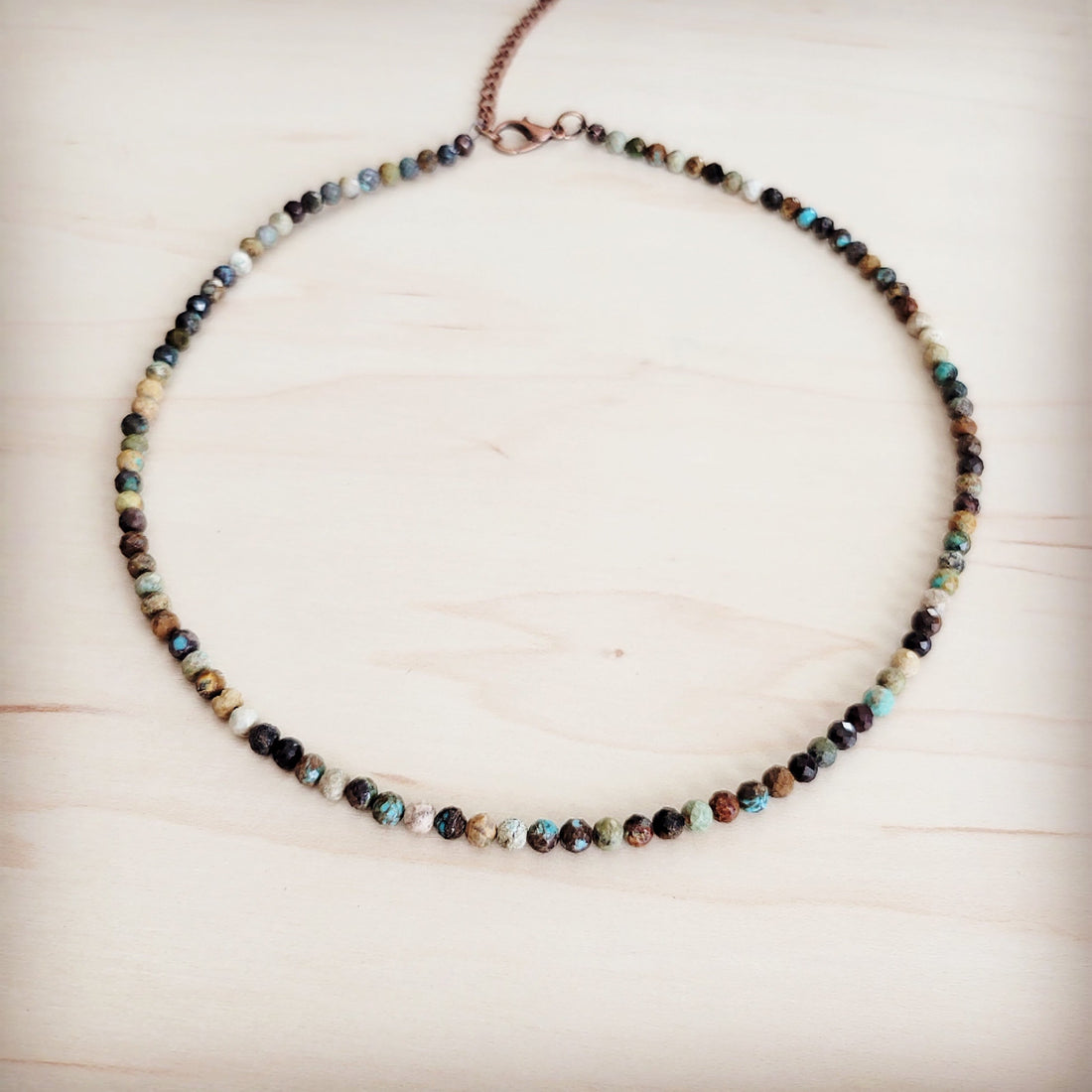Genuine Hubei Turquoise Beaded Collar Necklace Boho Jewelry - Image 3