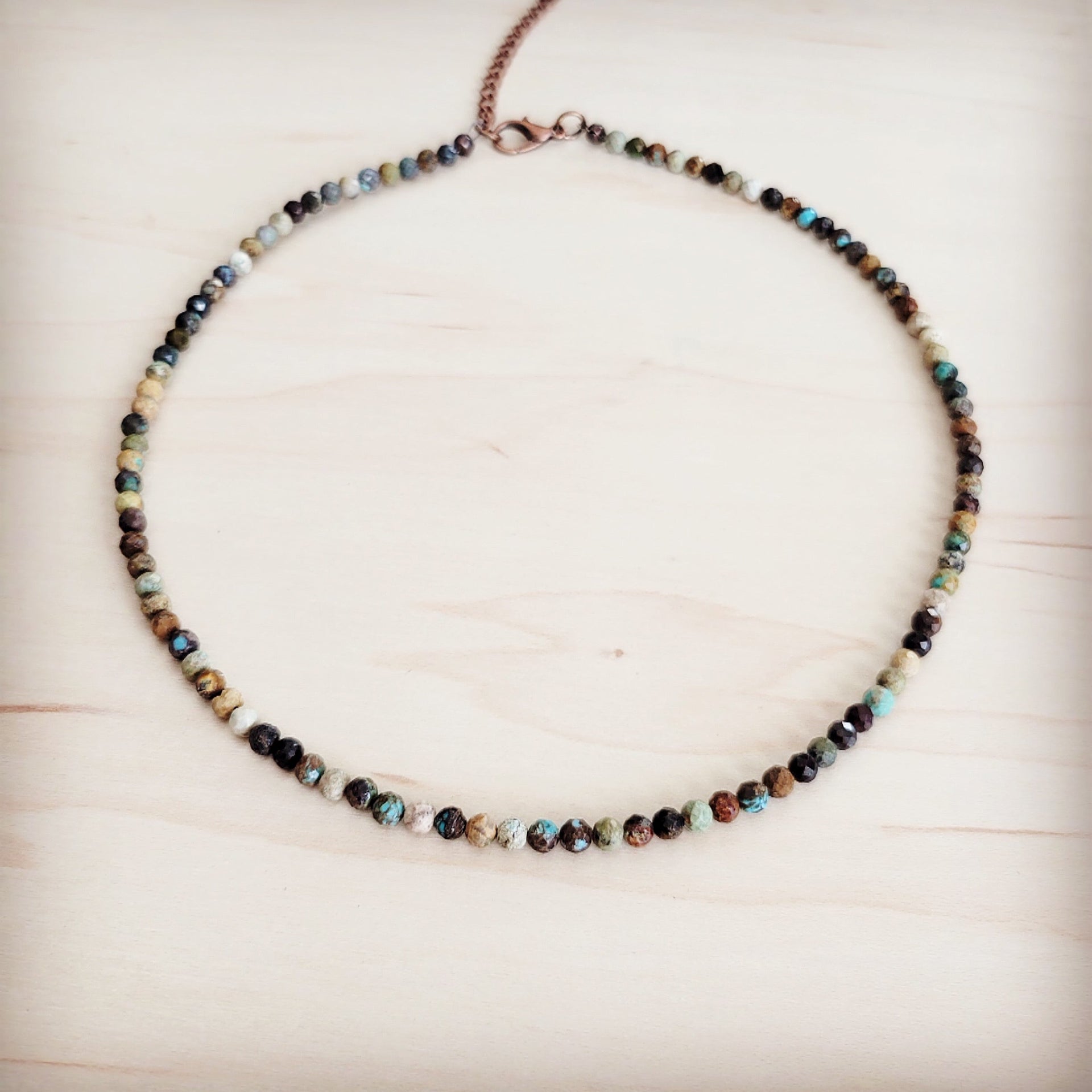 Genuine Hubei Turquoise Beaded Collar Necklace Boho Jewelry - Image 3