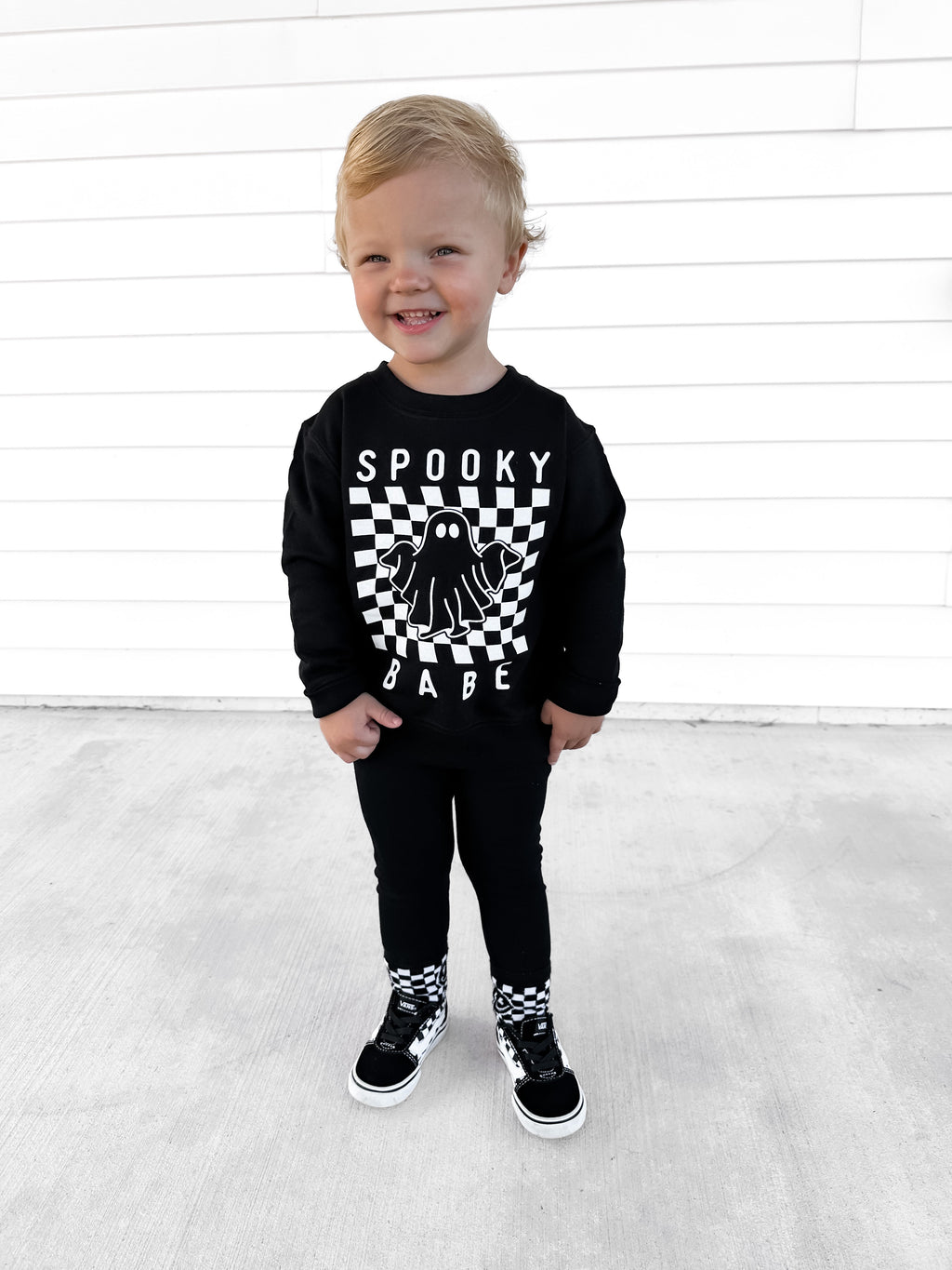 Spooky Babe Knit Pullover - Kids Minimalist Streetwear Sweater