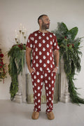 Men's Short Sleeve Pajamas | Vintage Santa