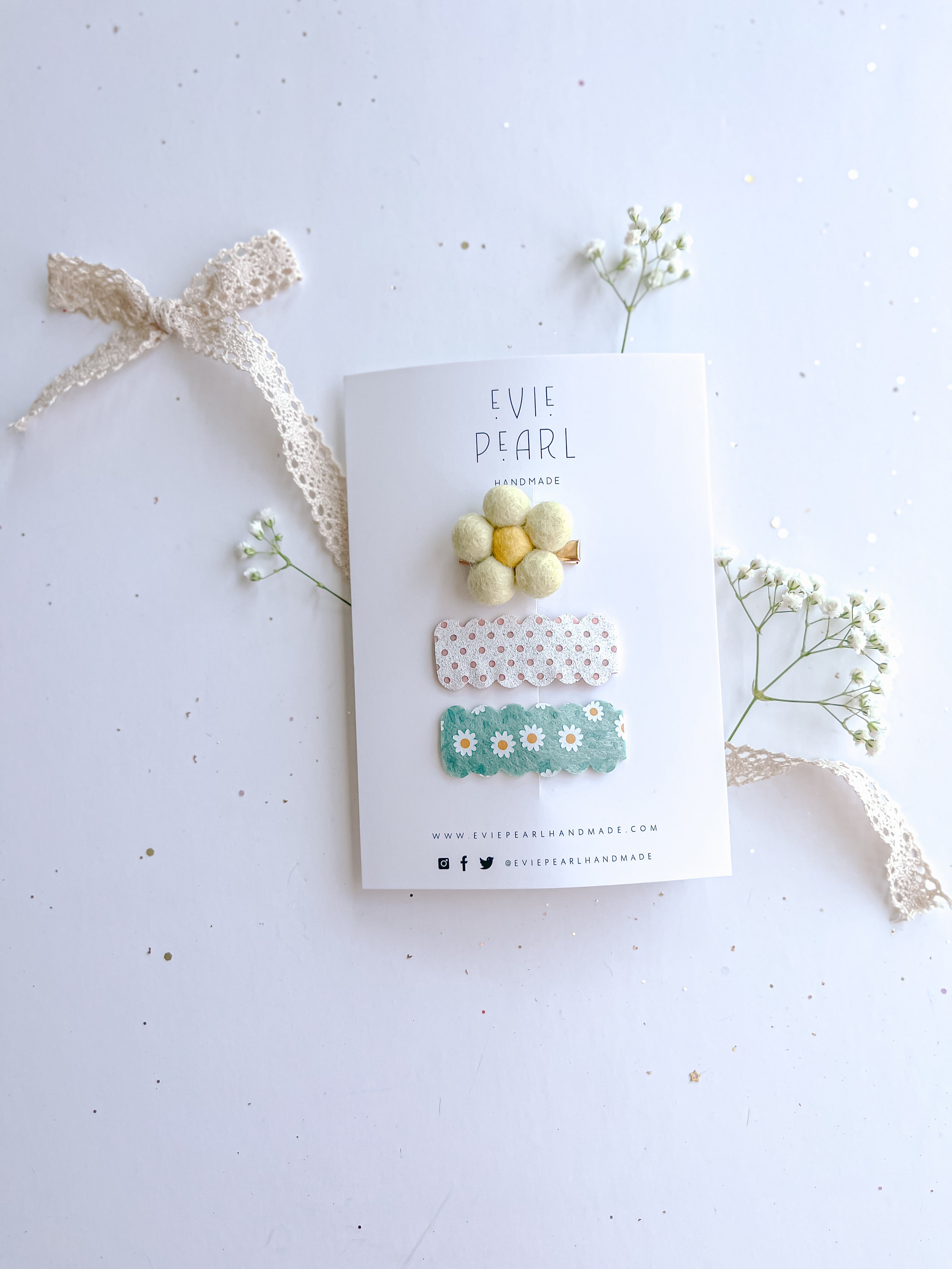 Spring Daisy Snap Clip Set