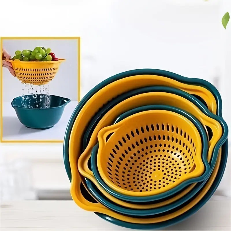 6pcs Stackable Plastic Kitchen Drain Basket Set