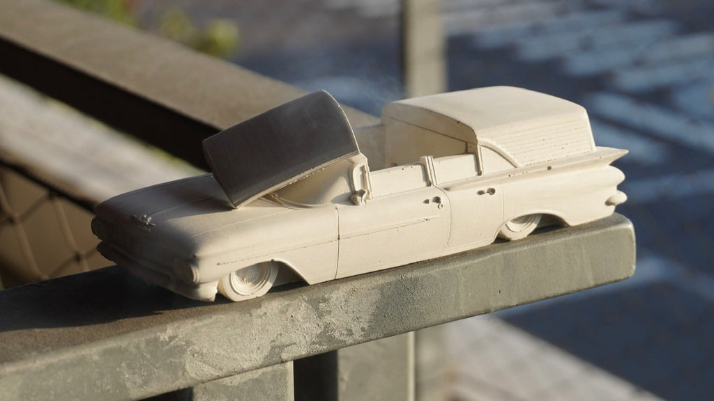 1959 Chevrolet Brookwood Concrete Incensory, Minimalist Grey Decor