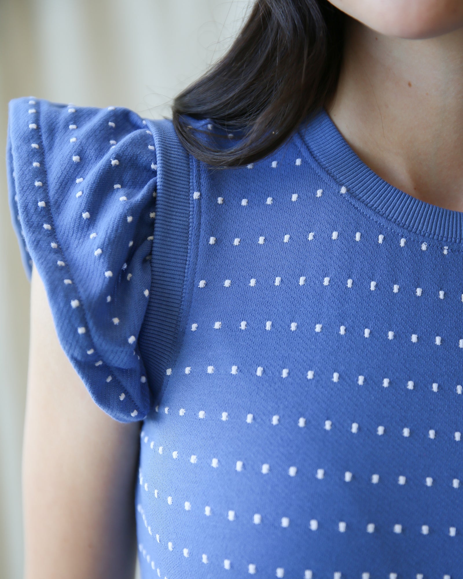 On Repeat Knit Fit and Flare Dress with Ruffle Sleeves