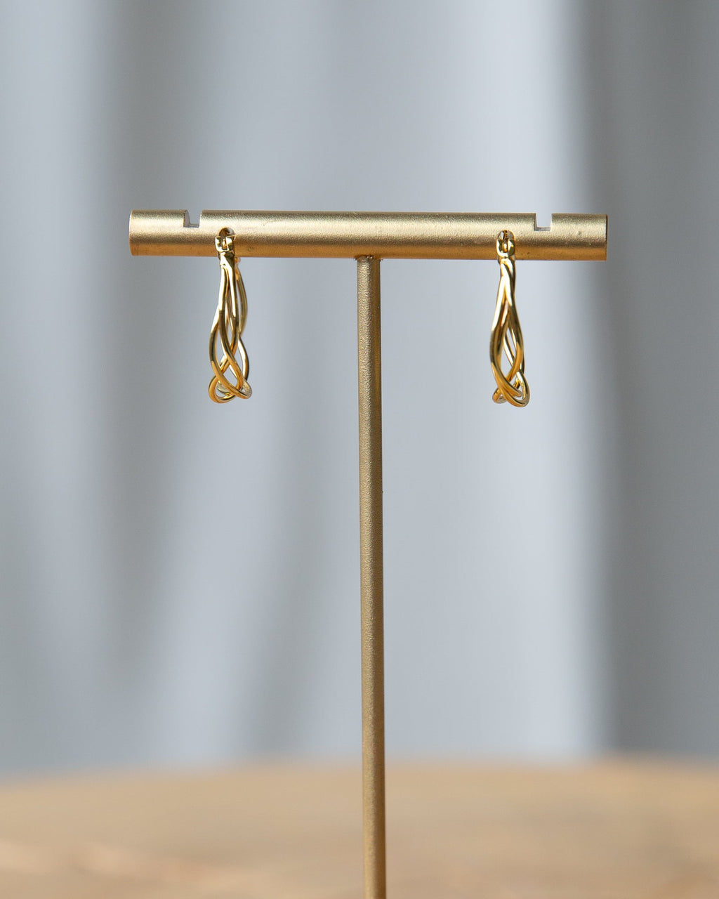 Gold Braided Hoop Earrings - 14k Gold Plated Minimalist Hoops
