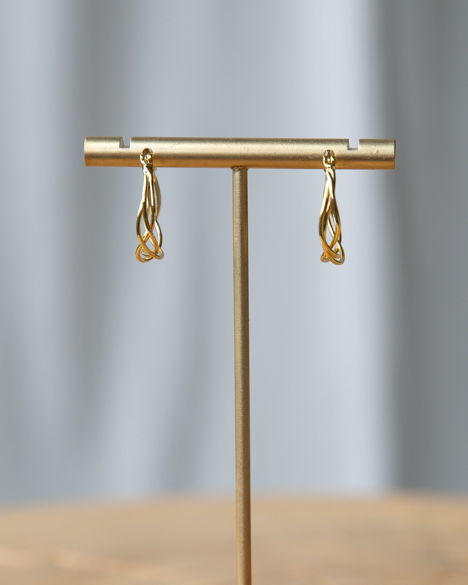 Gold Braided Hoop Earrings - 14k Gold Plated Minimalist Hoops