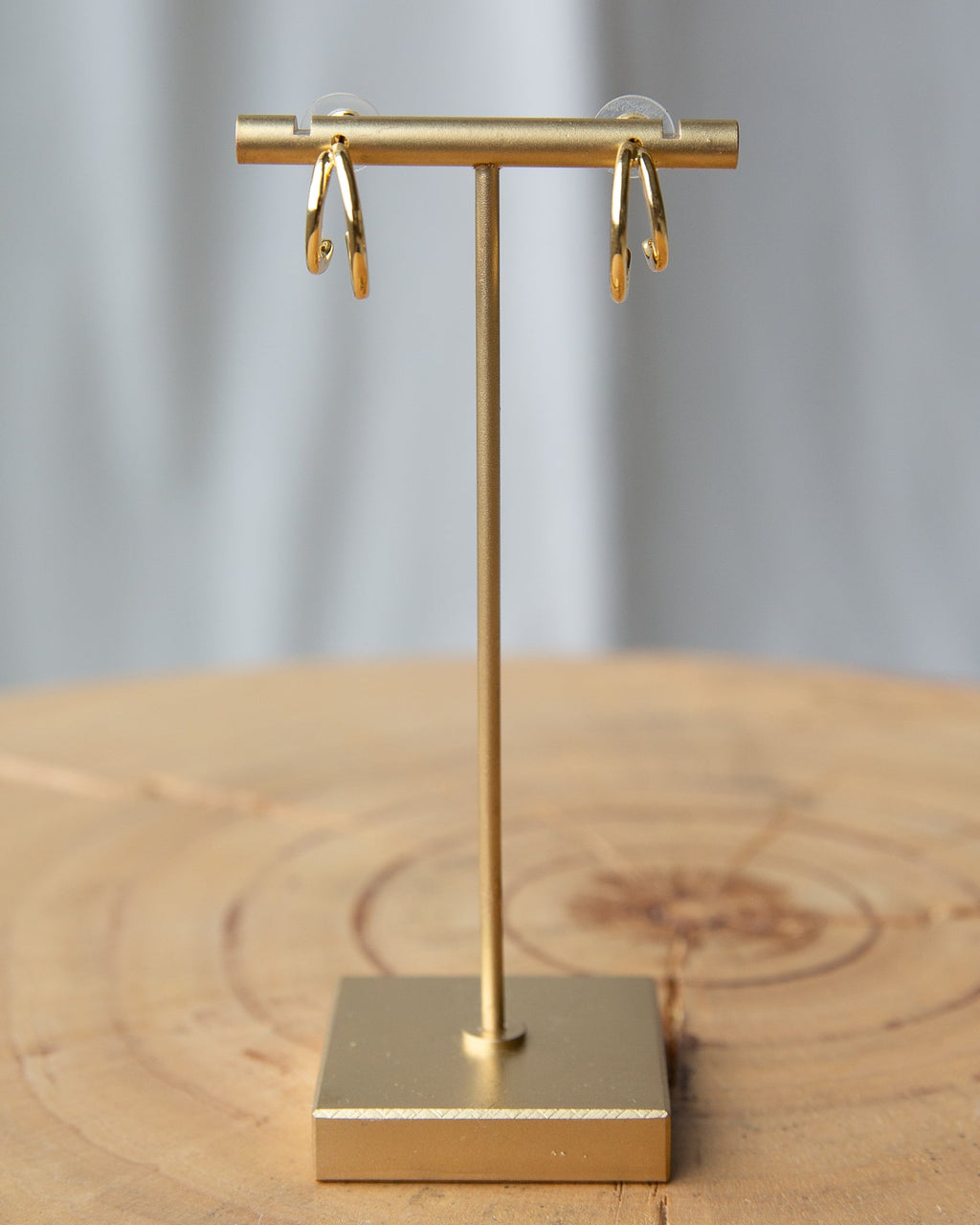 Minimalist Gold Double Hoop Earrings Modern Polished Jewelry