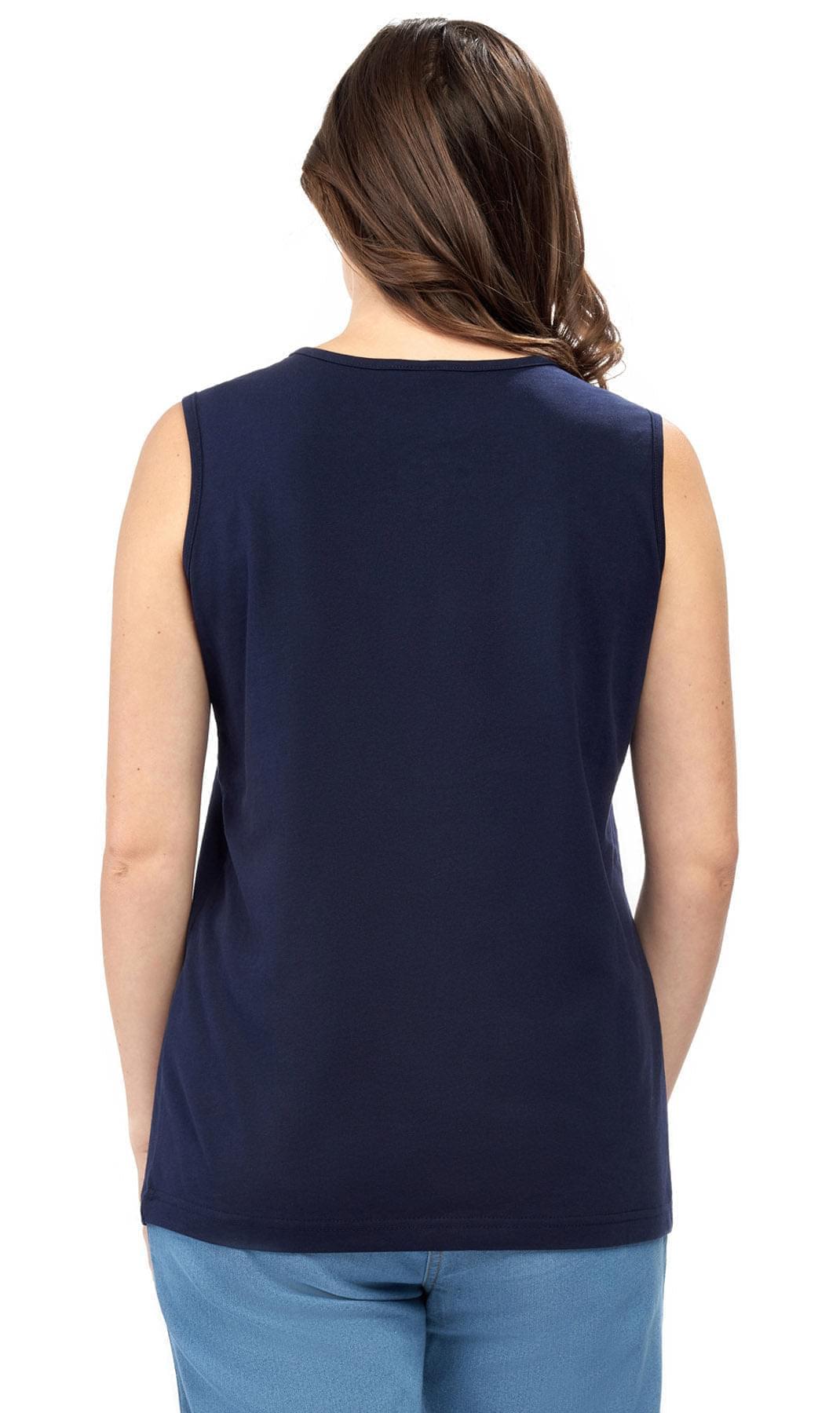Women's Classic Relaxed Fit Sleeveless Tank Top in Cotton Blend