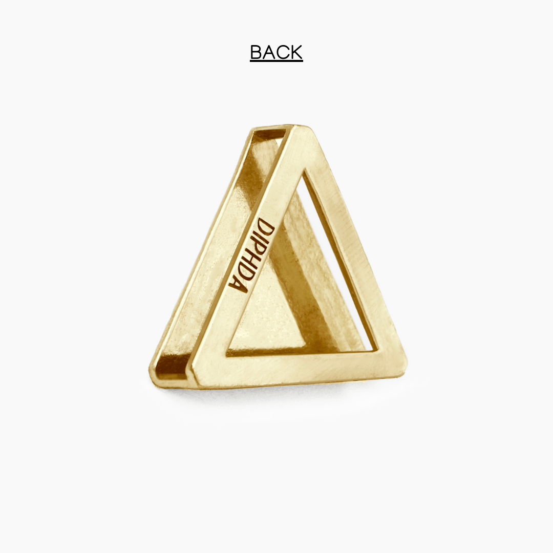 Tiger Eye Triangle Crystal Charm – Gold or Silver | DIPHDA
