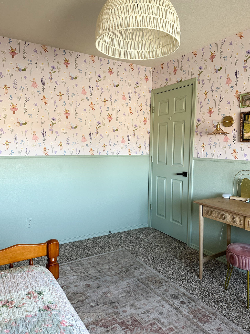 Iridessa Floral Removable Wallpaper in Pink, Lavender & Green