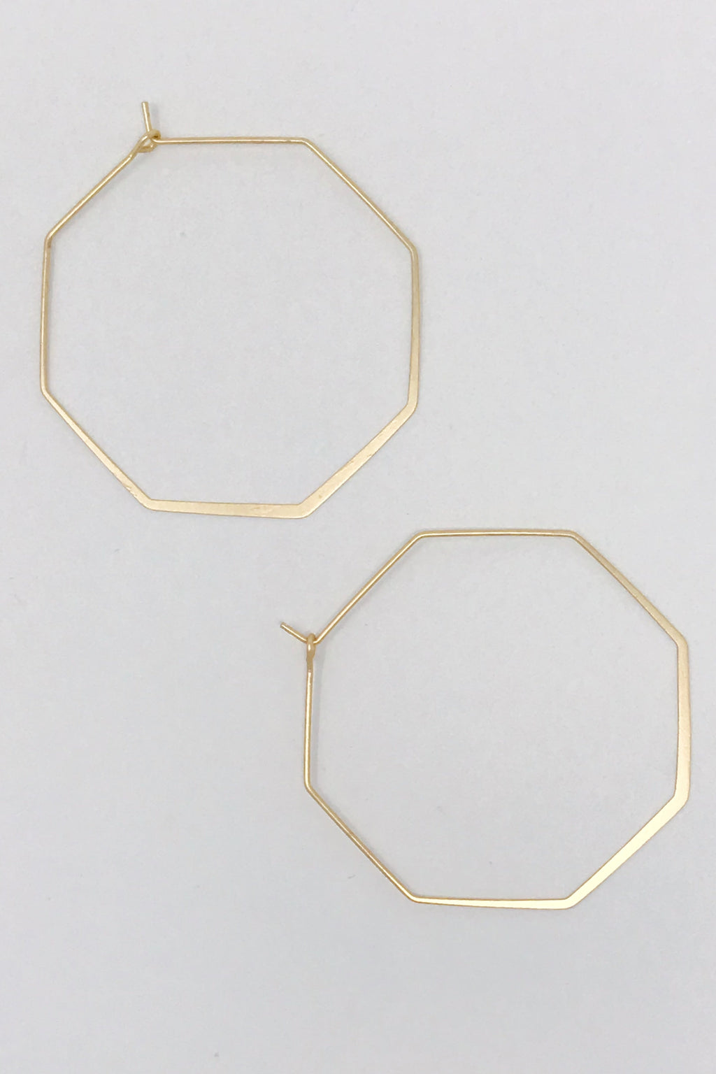 Smaller Stylish Octagon Wire Hoop Earrings