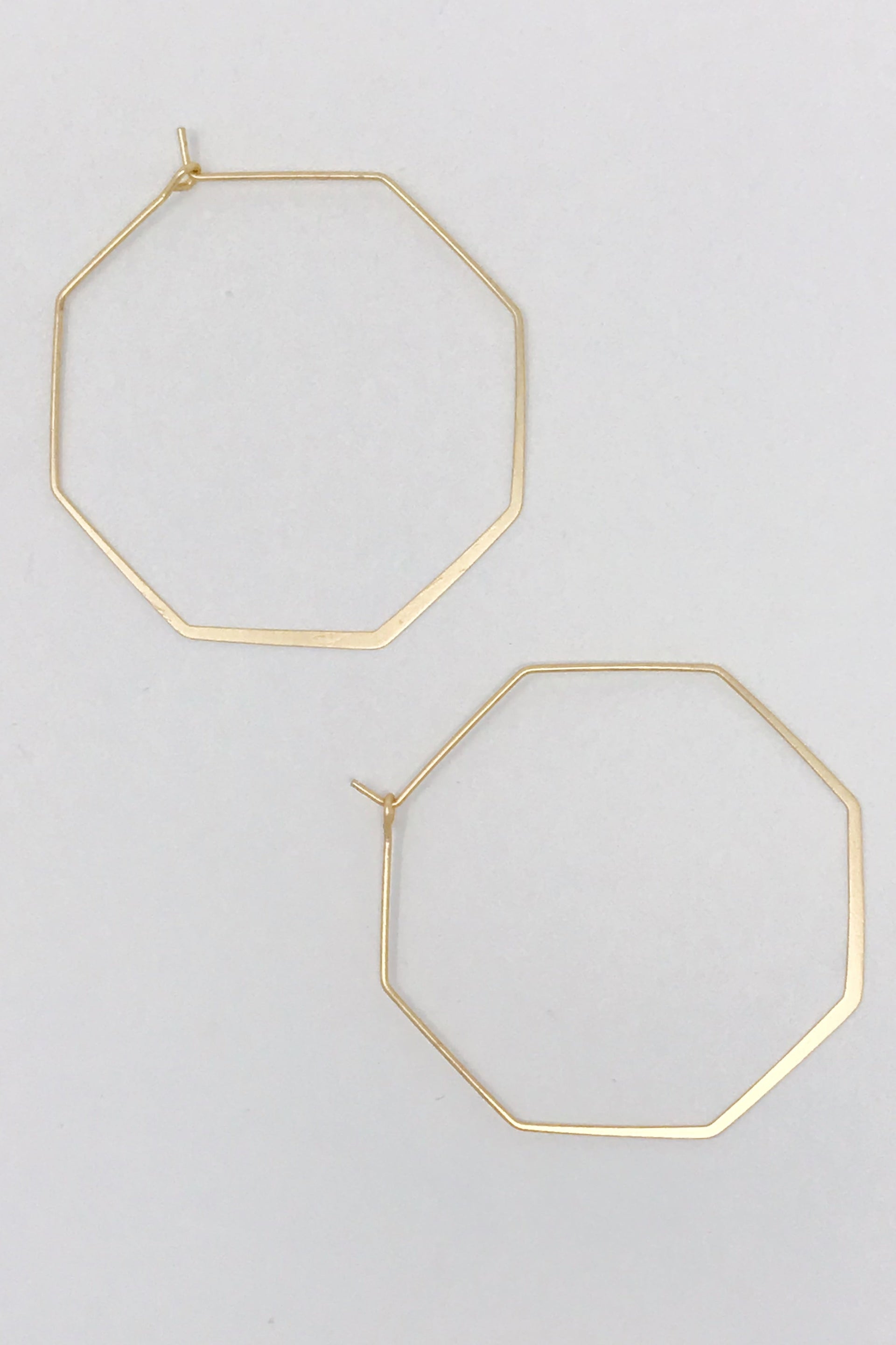 Smaller Stylish Octagon Wire Hoop Earrings