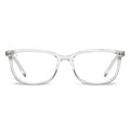 Camden blue light blocking glasses featuring a crystal transparent frame.