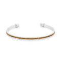Bonnie 0.8ct Canary Yellow Crystals With White Gold Rhodium Channel Set Cuff