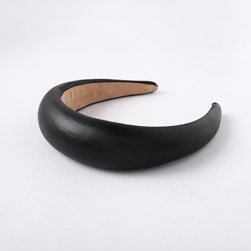 Women's Padded Wide Headband in Gold, Silver & Black PU - Image 7