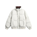 Winter Puffer Jacket with Stand-Up Collar and Plaid Lining - Image 5