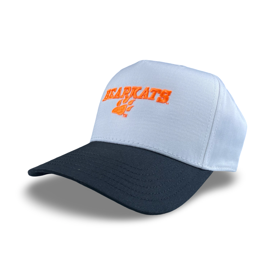 Bearkats Paw Print Trucker Hat - Orange Embroidery White Mesh