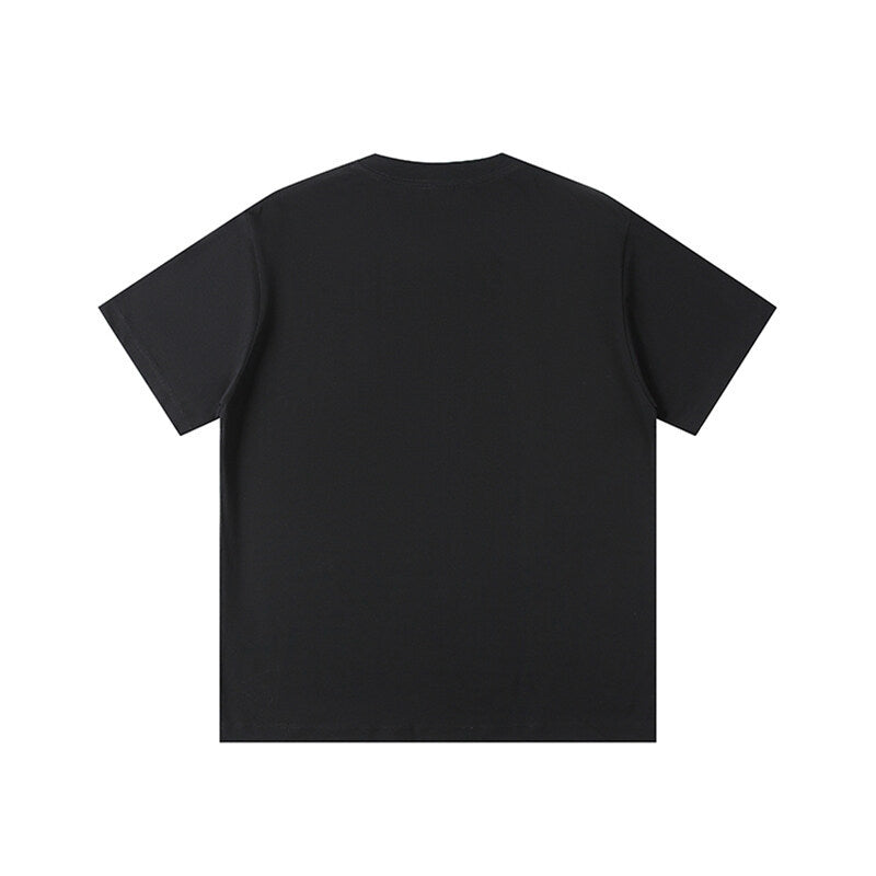 White Loose Fit Letter Print Short Sleeve T-Shirt for All - Image 4