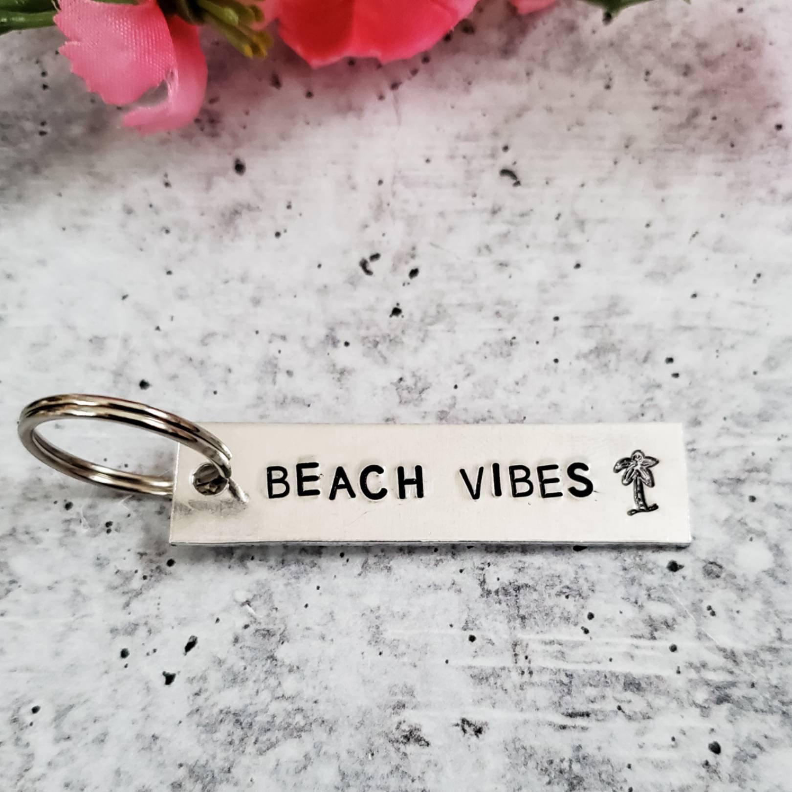BEACH VIBES  Bar Keychain