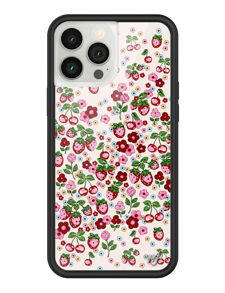 Berry World Floral Strawberry Cherry iPhone Case - Image 25