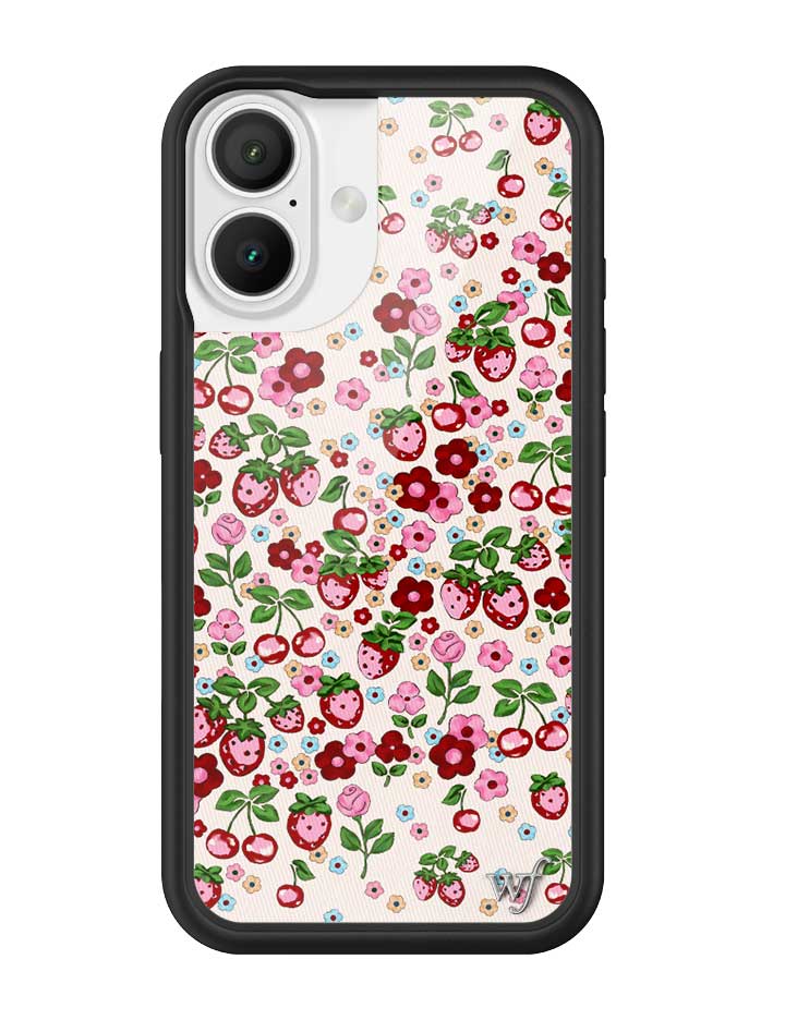 Berry World Floral Strawberry Cherry iPhone Case - Image 7