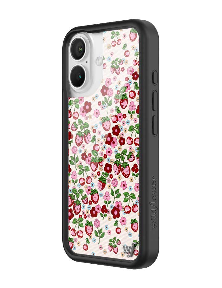 Berry World Floral Strawberry Cherry iPhone Case - Image 8