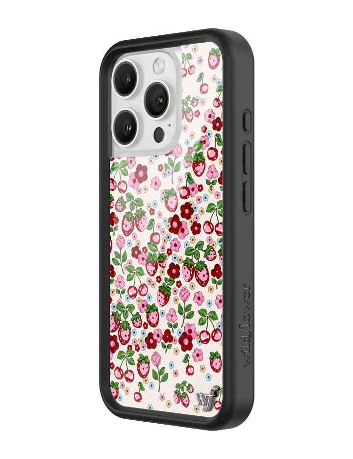 Berry World Floral Strawberry Cherry iPhone Case - Image 6