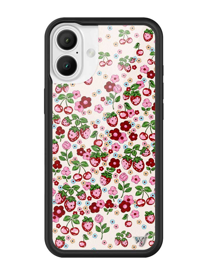 Berry World Floral Strawberry Cherry iPhone Case - Image 3
