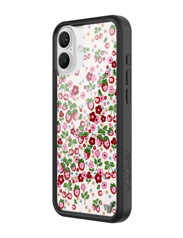 Berry World Floral Strawberry Cherry iPhone Case - Image 4