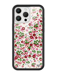 Berry World iPhone case with strawberry, cherry, and floral pattern on light pink background
