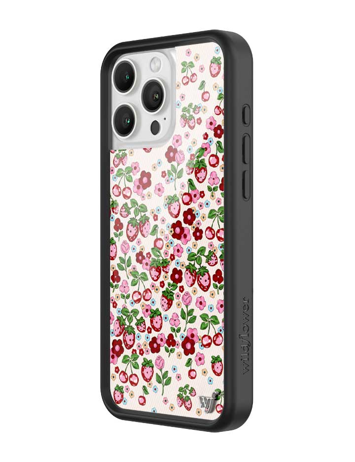 Berry World Floral Strawberry Cherry iPhone Case - Image 2
