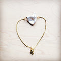 **Freshwater Pearl Gold Bracelet with Adjustable Slide 807z
