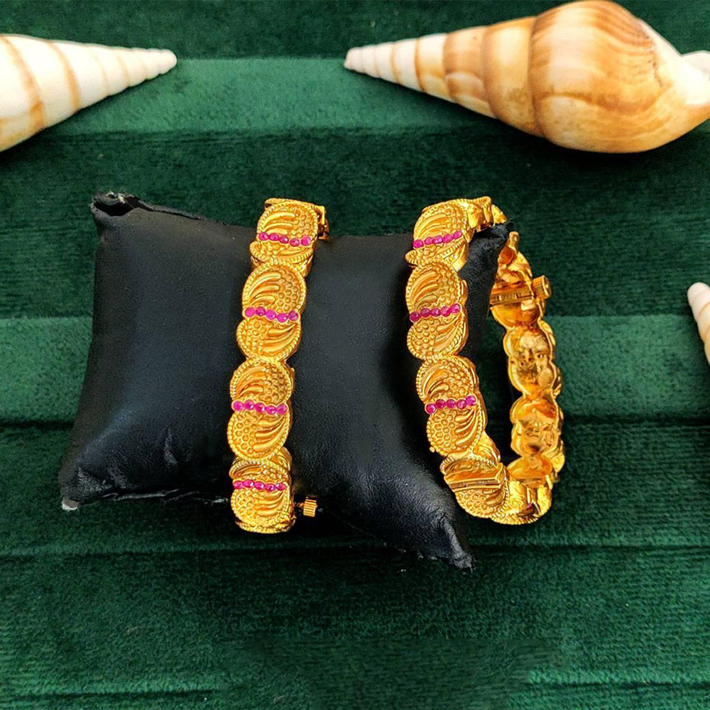 Heavy Antique Bangle Set - High Gold Polish Statement Jewelry