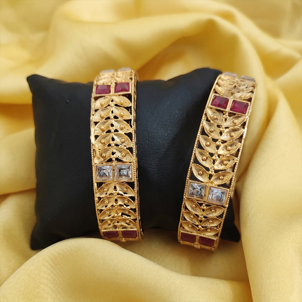 Antique Design Rajwadi Polish Bangle Set - Traditional Ethnic Wear