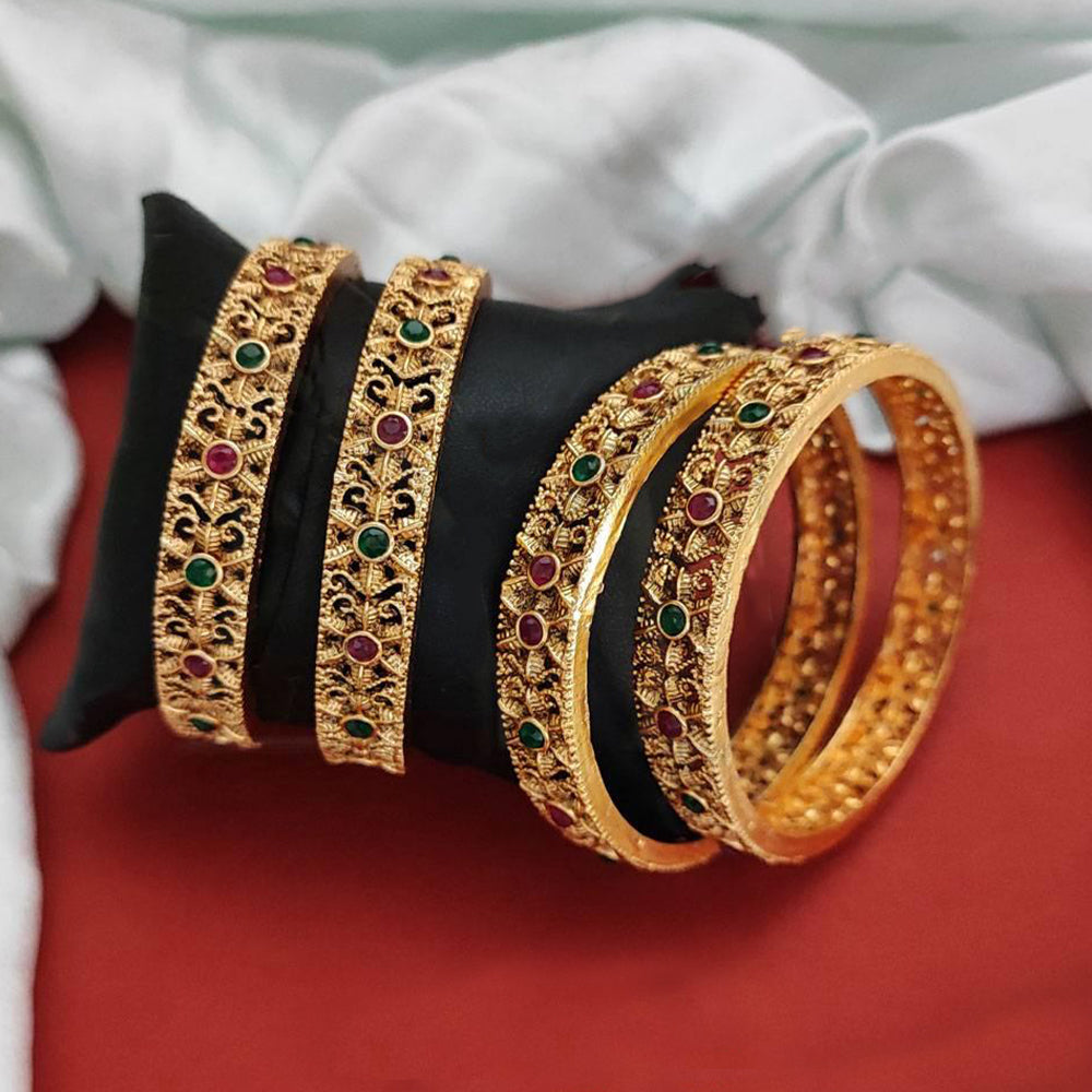 Antique Rajwadi Polish Bangle Set 4 Piece Ethnic Collection