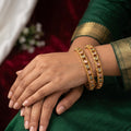 Four-piece Rajwadi polish antique finish bangle set with intricate traditional detailing