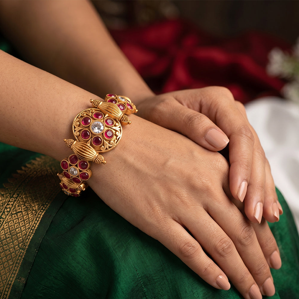 Set of two fancy Rajwadi polish antique bangles